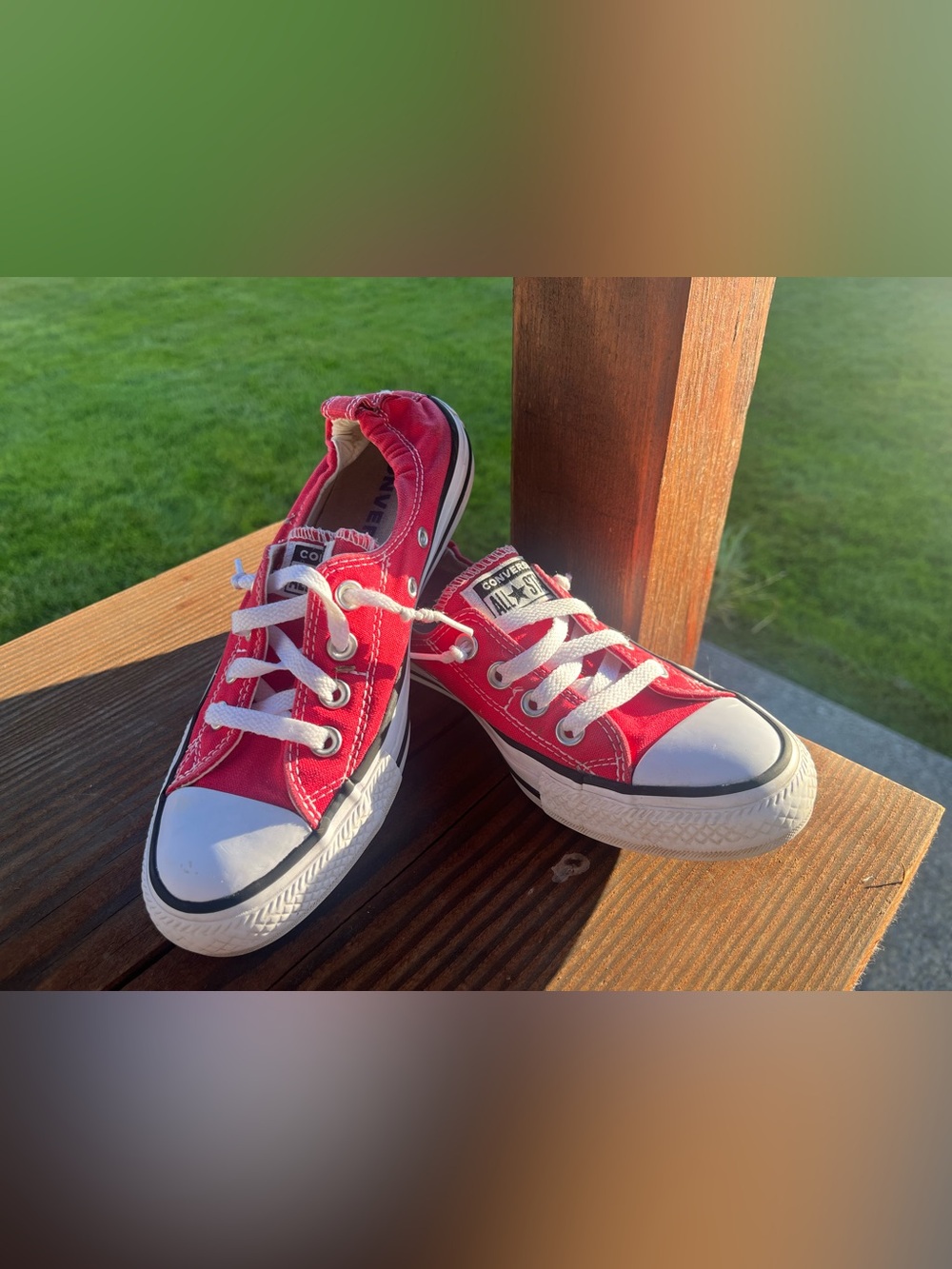 Women’s Converse Red Low Top  slip on Sneakers